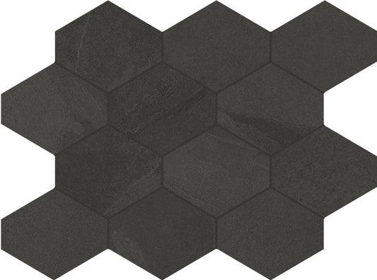 Brazilian Slate Rail Black Hexagon